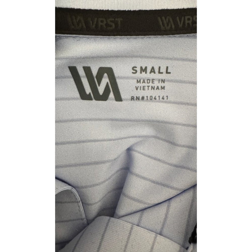 NWT VRST Mens Small Micro Pique Golf Polo Shirt Light Blue Breathable - Picture 5 of 11